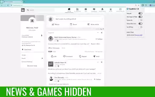 FeedKiller  from Chrome web store to be run with OffiDocs Chromium online