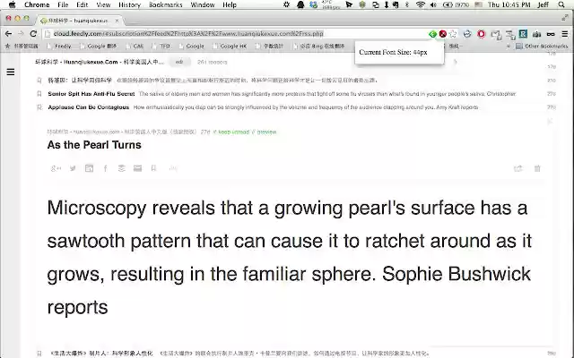 feedly shortcuts  from Chrome web store to be run with OffiDocs Chromium online