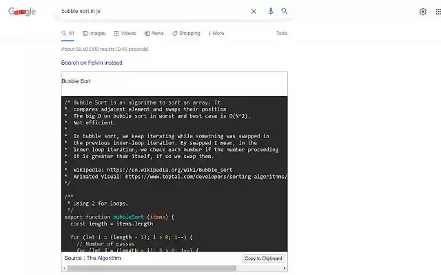 Felvin: Narzędzie wyszukiwania Google dla programistów ze sklepu internetowego Chrome do uruchomienia z OffiDocs Chromium online