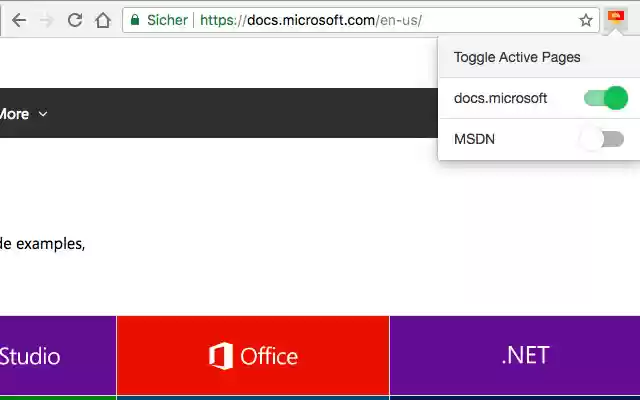FFS MSDN in English  from Chrome web store to be run with OffiDocs Chromium online