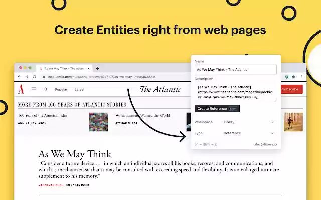 Fibery Browser Extension  from Chrome web store to be run with OffiDocs Chromium online