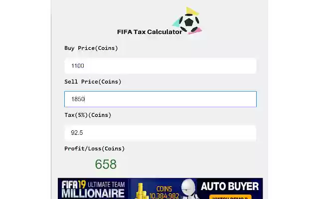 FIFA 19 Calculator  from Chrome web store to be run with OffiDocs Chromium online
