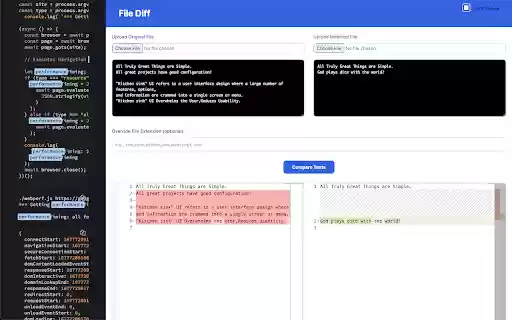 File Diff  from Chrome web store to be run with OffiDocs Chromium online