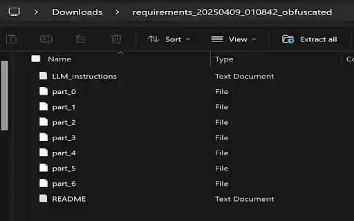 File Obfuscator  Splitter  from Chrome web store to be run with OffiDocs Chromium online
