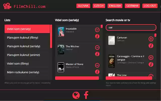 FilmChill  from Chrome web store to be run with OffiDocs Chromium online