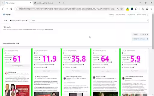 Filter Facebook Ads by video length  from Chrome web store to be run with OffiDocs Chromium online