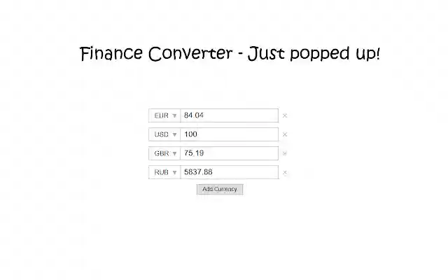 Finance Converter Just popped up!  from Chrome web store to be run with OffiDocs Chromium online