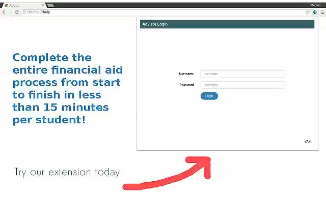 Financial Aid Filing Software  from Chrome web store to be run with OffiDocs Chromium online