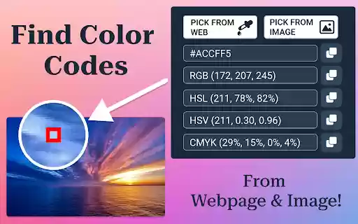 Find Color Code from Image  from Chrome web store to be run with OffiDocs Chromium online