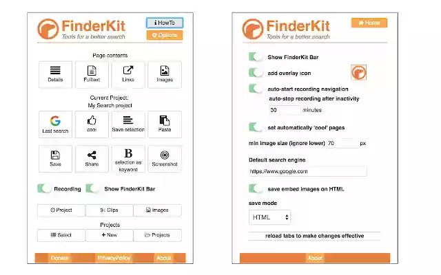 FinderKit  from Chrome web store to be run with OffiDocs Chromium online