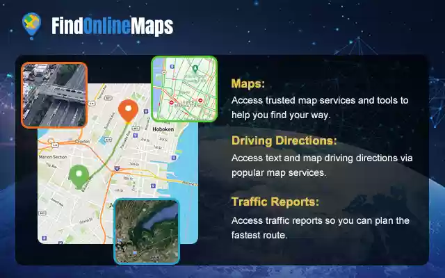 FindOnlineMaps  from Chrome web store to be run with OffiDocs Chromium online