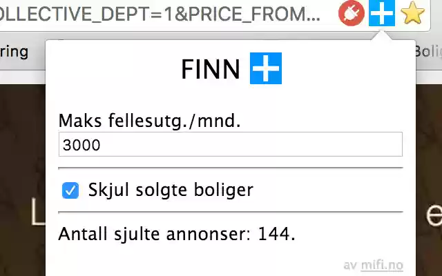 FinnPluss Ekstra funksjoner til finn.no from Chrome web store to be run with OffiDocs Chromium online FinnPluss Ekstra funksjoner til finn.no from Chrome web store to be run with OffiDocs Chromium online