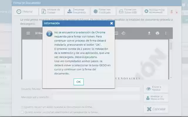 Firma con token GDEBA  from Chrome web store to be run with OffiDocs Chromium online