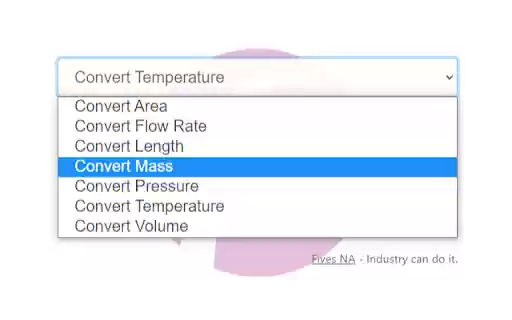 Fives Unit Converter  from Chrome web store to be run with OffiDocs Chromium online