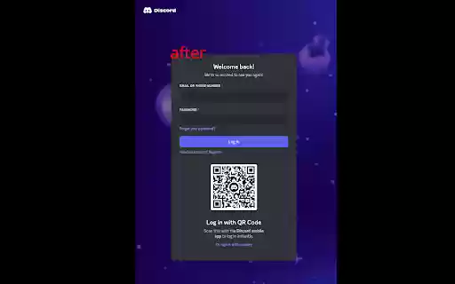 Fix Discord login QR code layout  from Chrome web store to be run with OffiDocs Chromium online