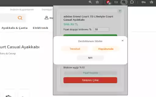 Fiyat Takip  from Chrome web store to be run with OffiDocs Chromium online