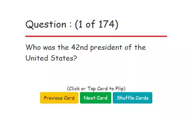 Flash Cards : US Presidents  from Chrome web store to be run with OffiDocs Chromium online
