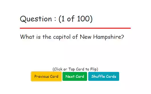 Flash Cards : US States and Capitols  from Chrome web store to be run with OffiDocs Chromium online