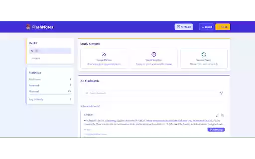FlashNotes Highlight To Flashcards from Chrome web store to be run with OffiDocs Chromium online FlashNotes Highlight To Flashcards from Chrome web store to be run with OffiDocs Chromium online