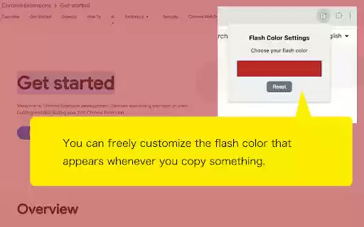 Flash on Copy  from Chrome web store to be run with OffiDocs Chromium online