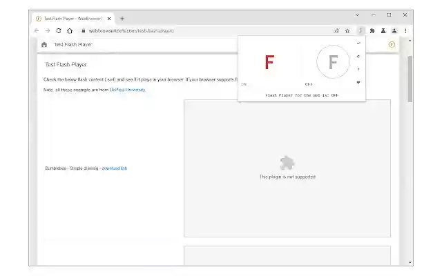 Flash Player for the Web  from Chrome web store to be run with OffiDocs Chromium online