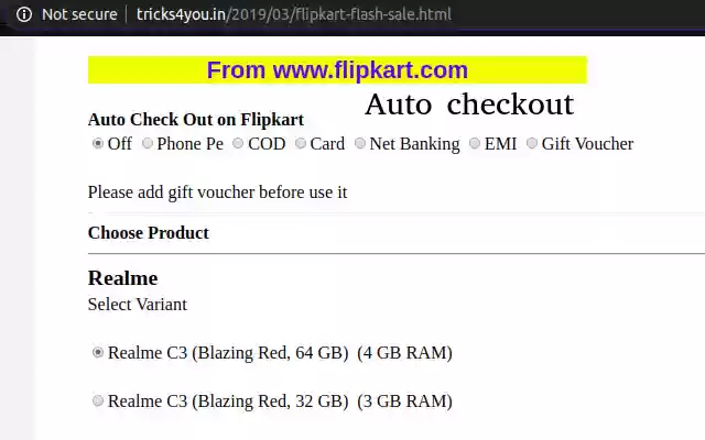 FlashSales: Made easy Buy phone in flashsale  from Chrome web store to be run with OffiDocs Chromium online