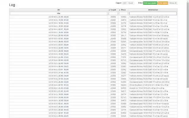 FlightScanner  from Chrome web store to be run with OffiDocs Chromium online