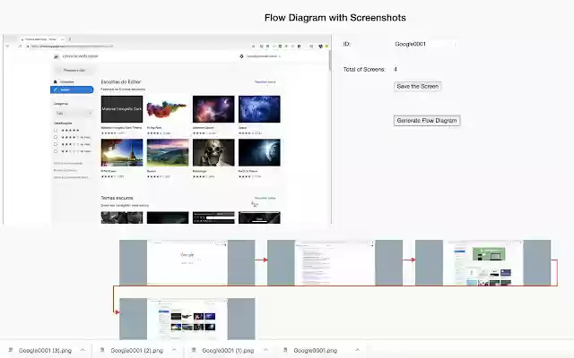 Flow Diagram with Screenshots  from Chrome web store to be run with OffiDocs Chromium online