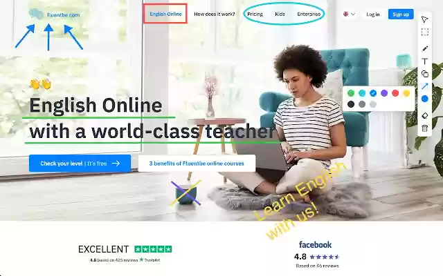 Fluentbe Annotation Tool  from Chrome web store to be run with OffiDocs Chromium online