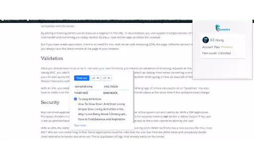 Fluentez extension  from Chrome web store to be run with OffiDocs Chromium online