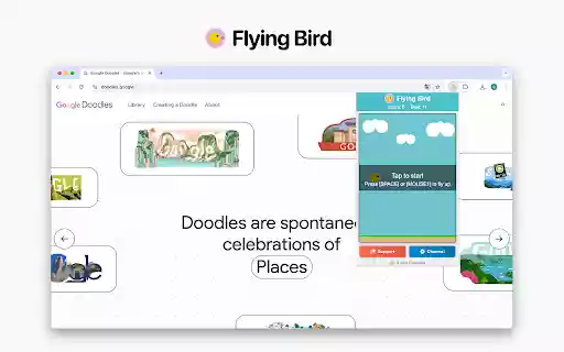 Flying Bird  from Chrome web store to be run with OffiDocs Chromium online