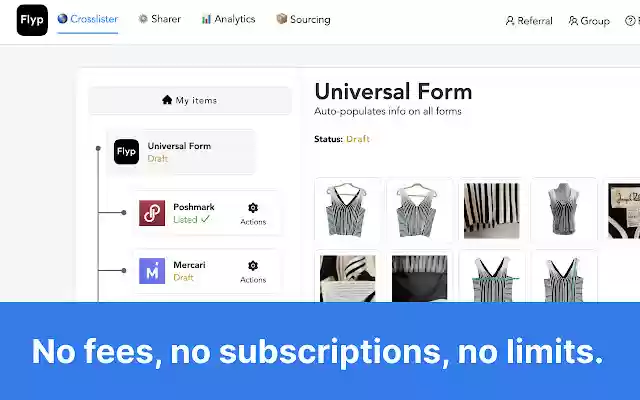 Flyp Crosslister from Chrome web store to be run with OffiDocs Chromium online Flyp Crosslister from Chrome web store to be run with OffiDocs Chromium online