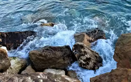 Foam splashed on the rocks  from Chrome web store to be run with OffiDocs Chromium online