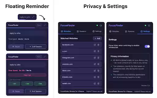 FocusFinder Widget: Browse, For A Reason  from Chrome web store to be run with OffiDocs Chromium online