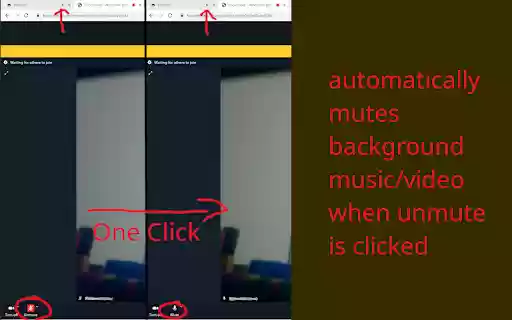 Focusmate/MuteHelper  from Chrome web store to be run with OffiDocs Chromium online