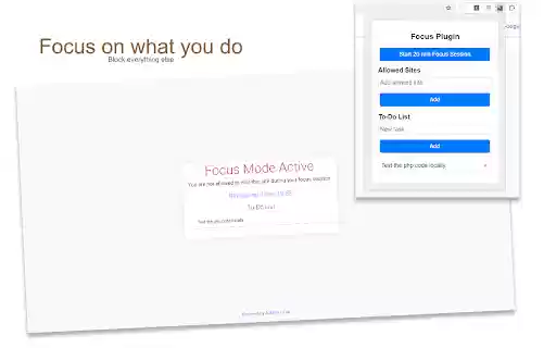 Focuss  from Chrome web store to be run with OffiDocs Chromium online