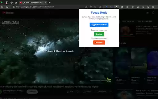 Focus YouTube Video  from Chrome web store to be run with OffiDocs Chromium online
