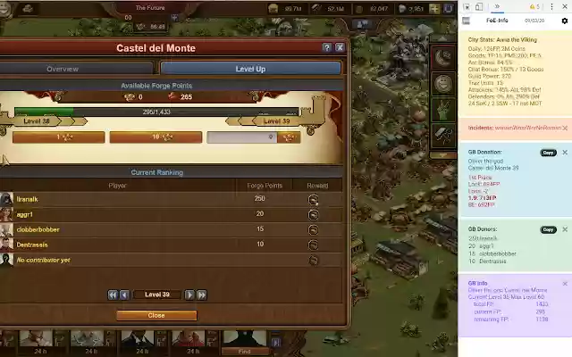 FoE Info  from Chrome web store to be run with OffiDocs Chromium online