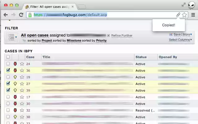 Fogbugz case copy  from Chrome web store to be run with OffiDocs Chromium online