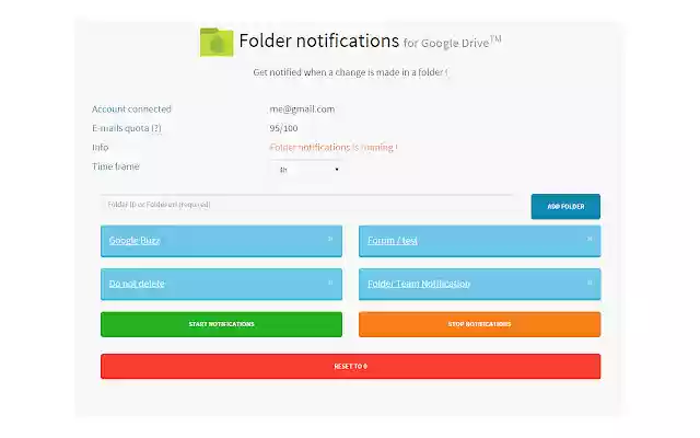 Folder notifications for Google Drive™  from Chrome web store to be run with OffiDocs Chromium online