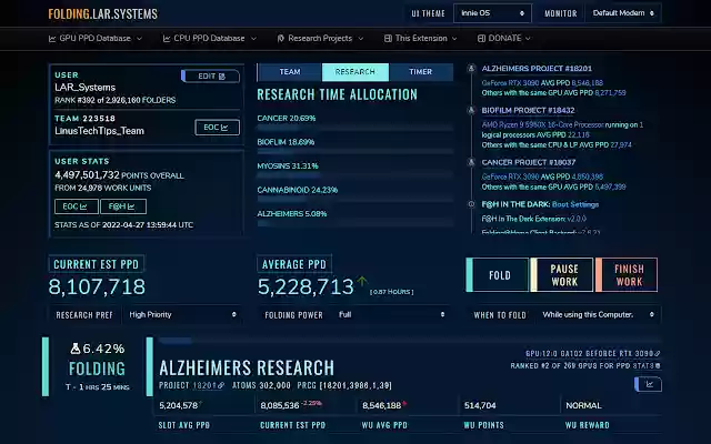 FOLDING AT HOME IN THE DARK  from Chrome web store to be run with OffiDocs Chromium online