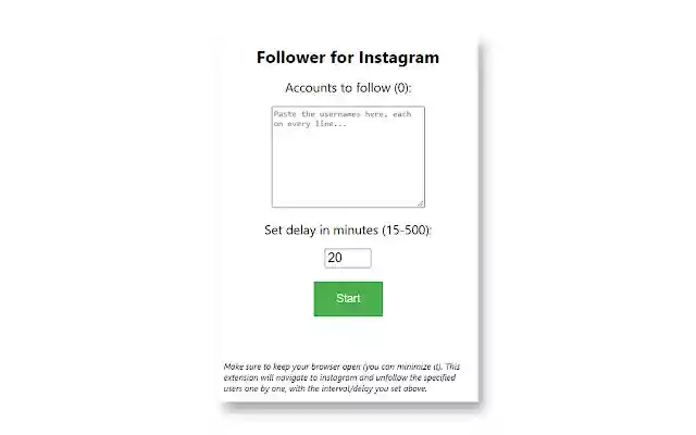 Follower for Instagram  from Chrome web store to be run with OffiDocs Chromium online