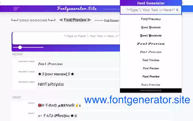 Generatorul de fonturi din magazinul web Chrome va fi rulat cu OffiDocs Chromium online
