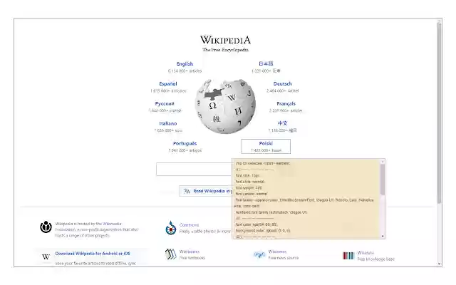 Font inspector  from Chrome web store to be run with OffiDocs Chromium online