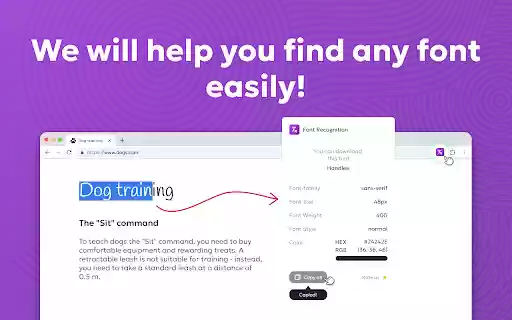 Font Recognition  from Chrome web store to be run with OffiDocs Chromium online