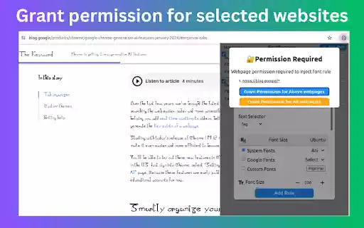 fontSwapper Change selected sites font  from Chrome web store to be run with OffiDocs Chromium online
