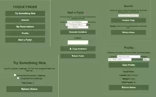 Foodie Finder  from Chrome web store to be run with OffiDocs Chromium online