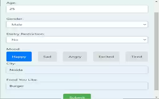 FoodMood  from Chrome web store to be run with OffiDocs Chromium online