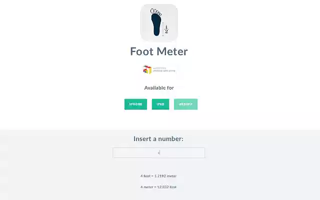 Foot Meter from Chrome web store to be run with OffiDocs Chromium online Foot Meter from Chrome web store to be run with OffiDocs Chromium online