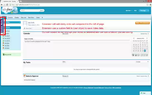Force.com Quick Notes  from Chrome web store to be run with OffiDocs Chromium online